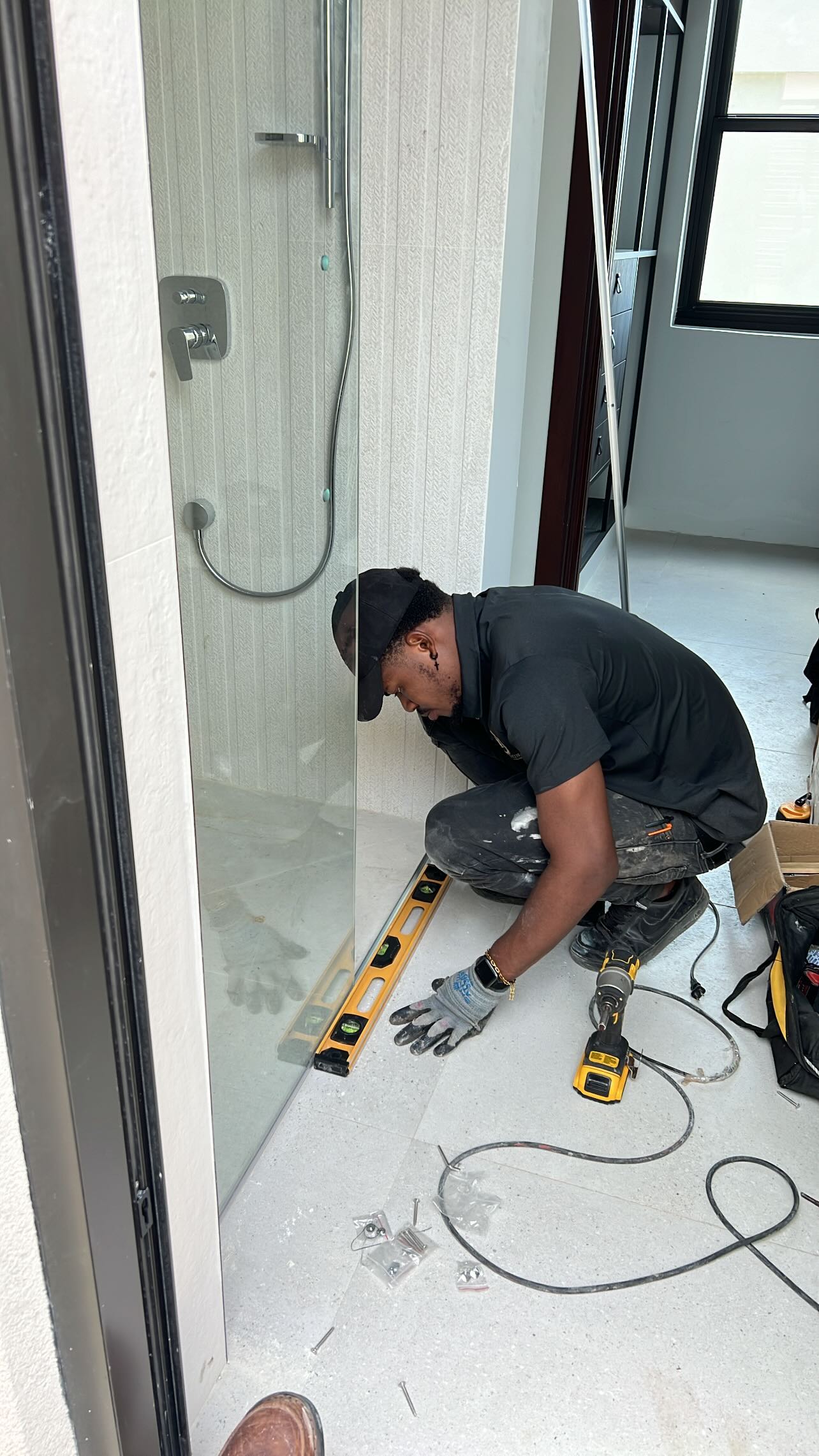 Shower enclosure installation